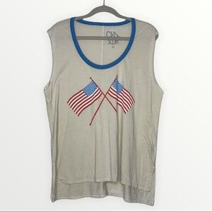 NEW Chaser Two USA Flag Graphic Muscle Tee Sz. M